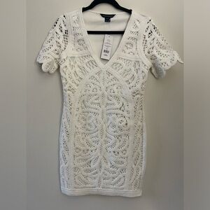 Elegant White Crochet Dress